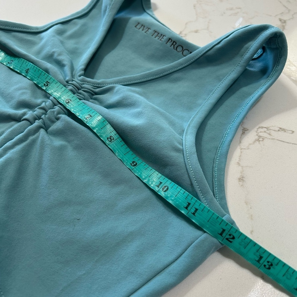 Live The Process Aqua Ruched Crop Top - Picture 6 of 7